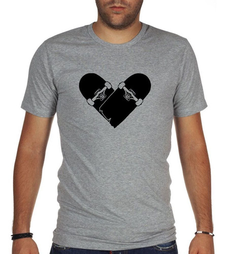 Remera De Hombre Patineta Corazon Skate Deporte