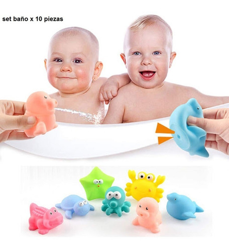 Juguete Muñecos De Baño Para Bebes Flotantes X 10 Piezas