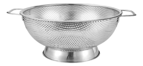 Escorredor De Macarrão Utensilio Cozinha C/ Base Aço Inox Cor Escorredor Multiuso Prateado
