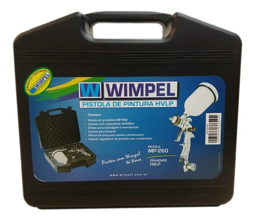 Imagem 2 de 4 de Pistola De Pintura Hvlp Mp-260 1.3mm Gravidade Wimpel C/ Ma