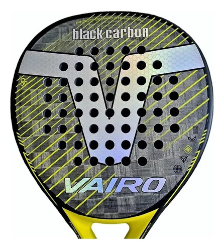 Paleta De Padel Vairo Black Carbon Speed Importada + Funda