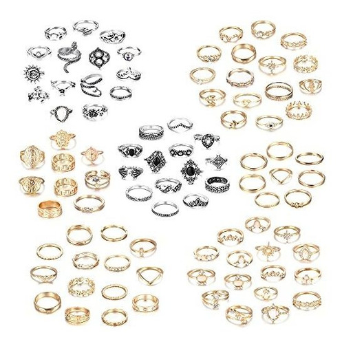 Anillos Bisutería - Joerica 92pcs Knuckle Rings Set For Wome