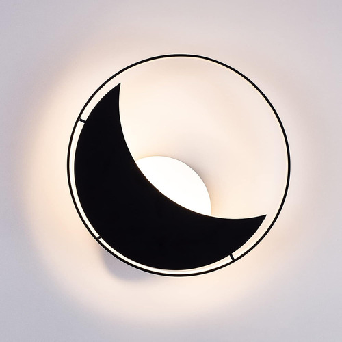 Lampara Led De Pared Tubicen, Decorativa, Redonda, Negra, 8