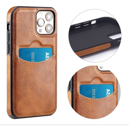 Sun Funda Tipo Billetera For iPhone 14 Pro Max Marrón Claro