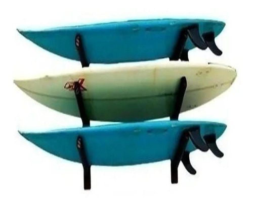 Suporte De Parede Madeira Para 3 Pranchas De Surf