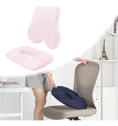 Cojín De Espalda Y Asiento, Cojín De Cóccx Lumbar Y Rosa