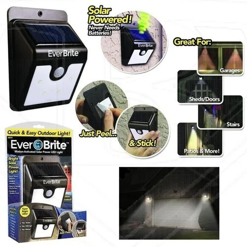 Luz Led Exterior Energia Solar Sensor Movimiento Ever Brite