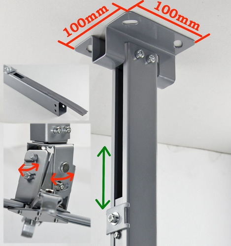 Soporte Proyector Techo Y Pared 3en1 Hasta 63cm 20kg 1° Htec