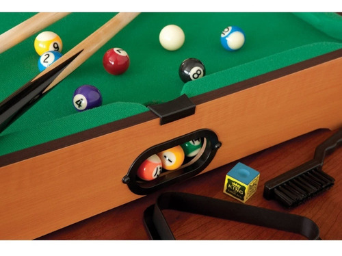 Juego Mesa Billar 51x32x9.5cm Mini 2 Tacos 48cm Bolas 2.5cm