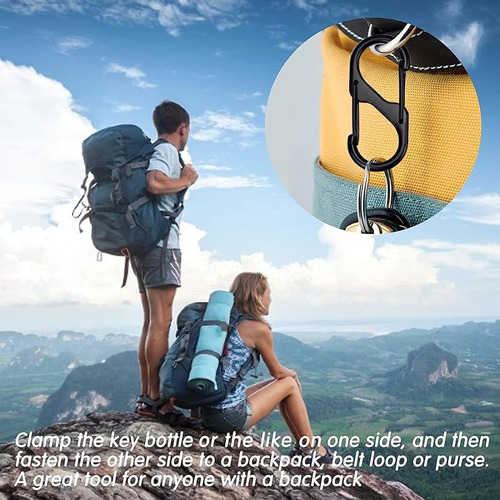 Double Aluminum Carabiner With Keychain And High Strength