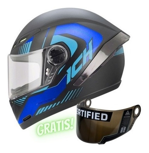 Casco Integral Ich Certificado Gratis Placas Oferta 