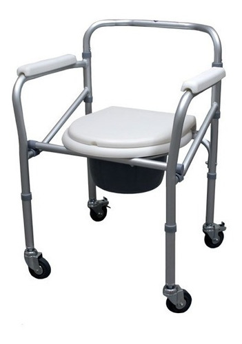 Silla Baño Discapacitado Cómodo Aluminio Plegable Con Ruedas