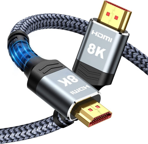 Imagen 1 de 10 de Cable Hdmi 8k 60hz 2 Metros 4k 120hz V2.1 Oro 48gbps Premium