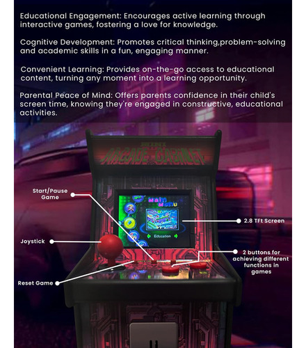 Mini Arcade Cabinet Arcadenia - Máquina De Juegos Retro Col