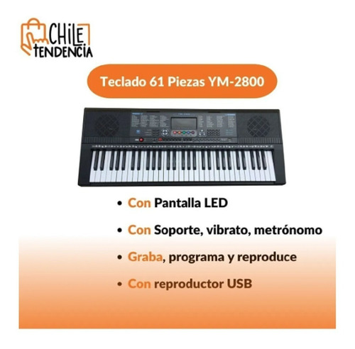 Imagen 8 de 9 de Piano Eléctrico 61 Teclas Teclado Musical Usb