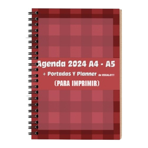 Agenda 2024 A4 - A5 + Portadas Y Planner (para Imprimir)
