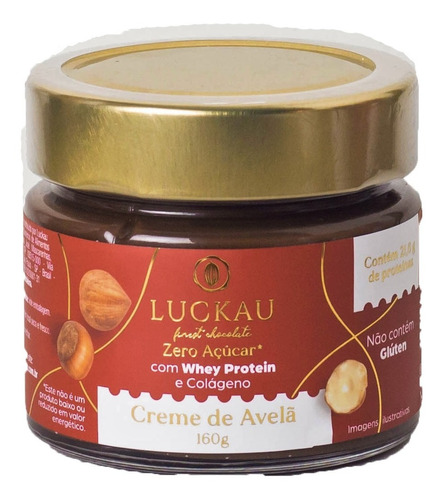 Creme De Avelã Zero Açúcar Diet Luckau 160g