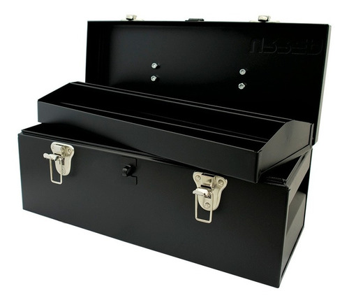 Caja portaherramientas Urrea metálica color negro 17" x 7" x 7" Uso Pesado Calibre 20