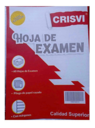 Hojas De Examen Crisvi Oficio Paquete 60 Hojas