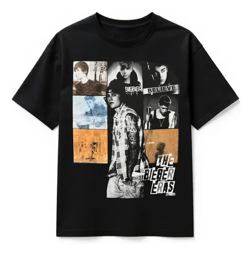 Camiseta Justin Bieber Preta Unissex Plus Size | MercadoLivre