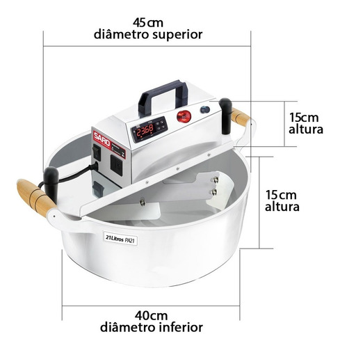 Imagem 5 de 6 de Maquina Inox Mexe Doce 21 L + Timer Frete Gratis