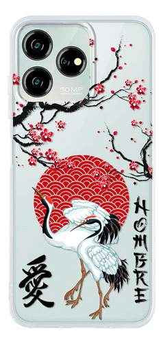 Funda Para Zte Símbolo Chino Garzas Amor Con Tu Nombre