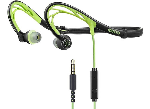 Auriculares Mucro, Con Cable/plegables/negros Y Verdes