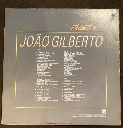 Lp João Gilberto O Talento De, 1986 Duplo Vinil (Usado)