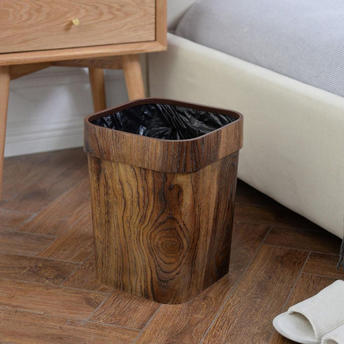 Papelera Grano Madera Mimético Retro Papelera