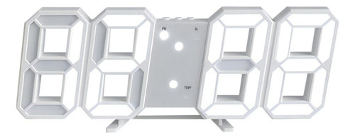 Reloj de pared LED 3D, reloj digital de diseño moderno, color blanco