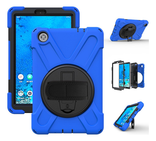 Funda Azul De Silicona + Pc Para Lenovo Tab M8