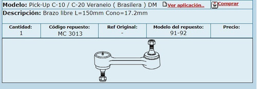 Brazo Libre Chevrolet C10 - C20 D20 - Silverado