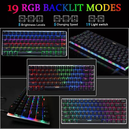 Teclado Mecánico Para Juegos Con Cable Y Retroiluminación Le