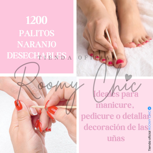 1200 Piezas Palitos De Naranjo Para Uñas Empujador De Cutícula