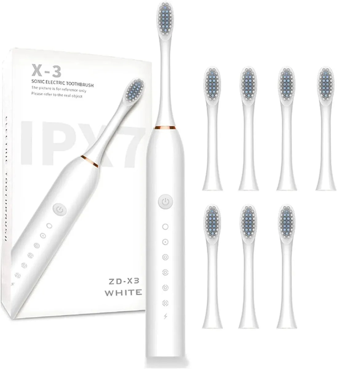 Cepillo Electrico Dental Recargable + 8cabezales Gratis Blancas