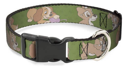 Collar De Perro Clip De Plástico Lady And Tramp 6 Poses Verd