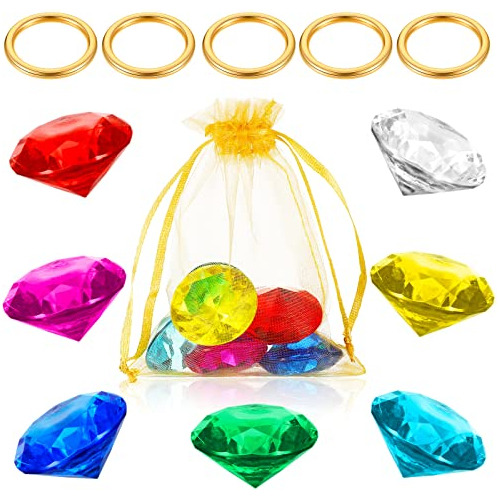 Juego De 12 Anillos Redondos Dorados Chaos Emeralds De Zcysr