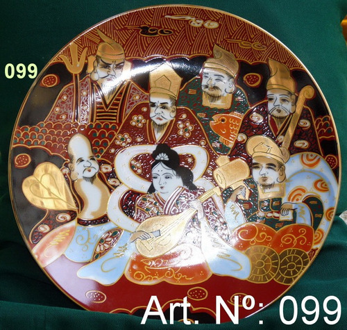 099 - Antiguo Plato Decorativo De Porcelana Tsuji