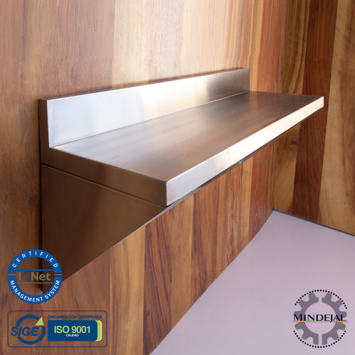 Repisa 100% Acero Inoxidable Marca Mindejal Color Gris