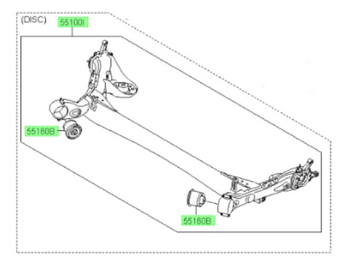 Eje Torsion Completo Para Hyundai Accent Rb 2011 2020