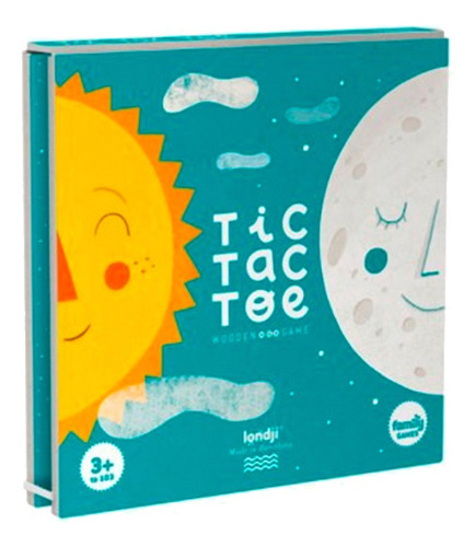 Sol Y Luna Tic Tac Toe. Tres En Raya De Madera