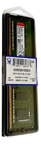 Memoria Ddr4 4gb Kingston Desktop 2666 Mhz Kvr26n15s8/4 | Frete grátis