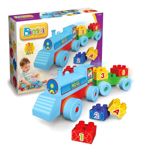 Tren Didactico Con Bloques Original Bimbi