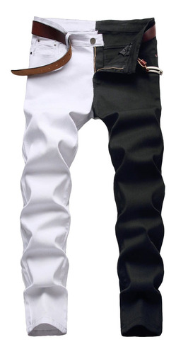 Pantalon Mezclilla Ajustado Retazo Yelastico Hip Hop