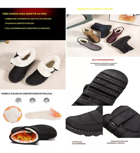 Botas De Nieve Antideslizantes Impermeables Invierno Mujer