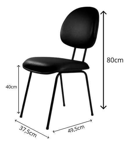 Kit 4 Cadeiras Executiva Fixa Ergonômica P/ Escritório Home