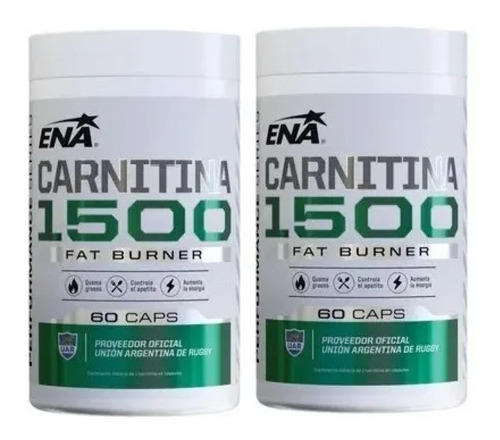 2x1 Carnitina 1500mg Ena 120 Caps Quemador De Grasas Energia