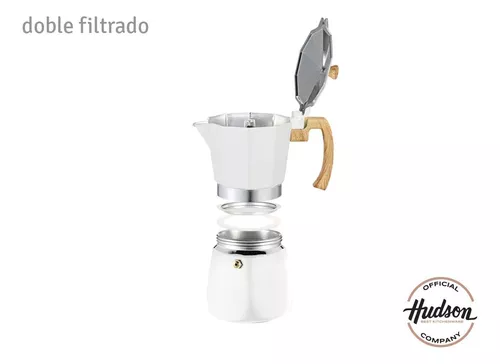 Cafetera Aluminio Blanca Tipo Italiana Induccion 9 Tazas