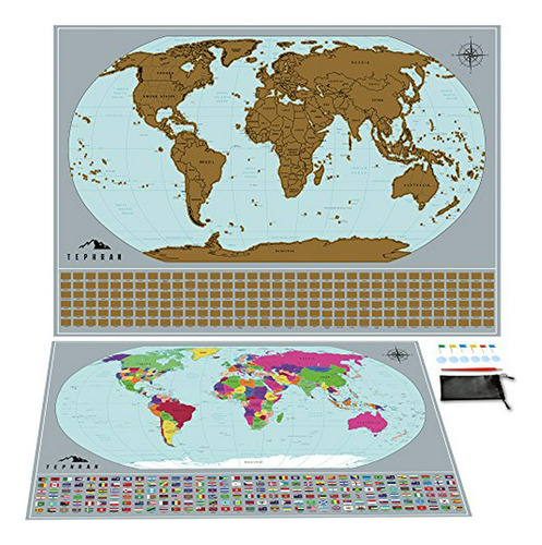 Brand: Tephran Scratch Off Map Of The World Poster