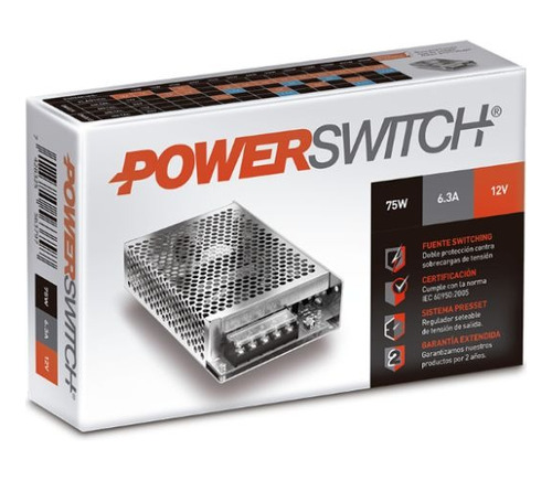 Fuente Transformador Power Switch 75w 6a 12v Ip20